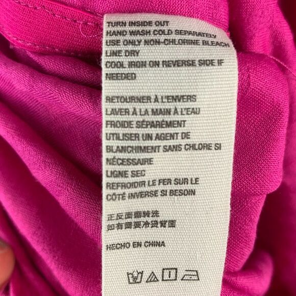 Free People Bright Pink Can't Stop Dreaming Tunic button up blouse oversized S - Picture 13 of 14